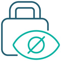 Privacy Outline Blue Icon