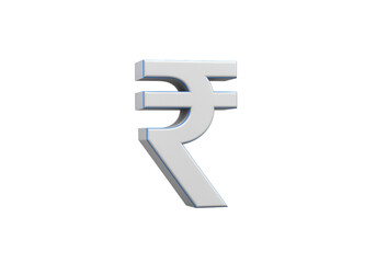 Obraz premium 3D Render of Indian Rupee Currency Symbol Isolated on Black Background