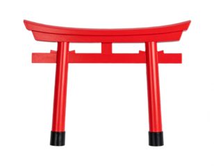 Vibrant red Japanese torii gate offers sacred entrance and cultural symbolism for diverse projects