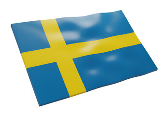 3D Render Of The Swedish Flag Against A Transparent Background Illustration