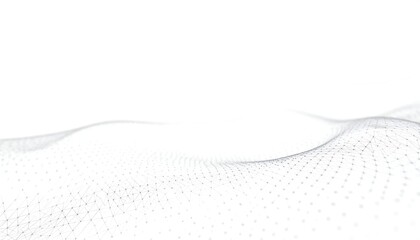 Abstract white background with a futuristic digital wave network