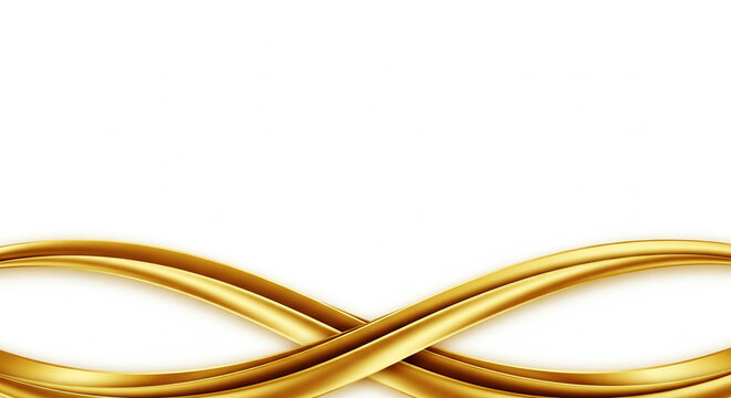Modern luxury certificate frame, white background with gold ribbon waves crossing lower part