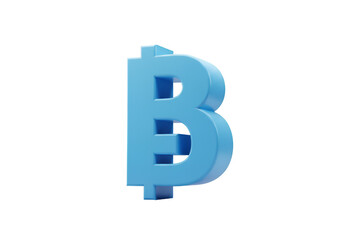 3D Rendered Bitcoin Symbol Isolated On Transparent Background