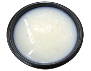 Warm, comforting bowl of rice porridge, perfect healthy breakfast or soothing meal