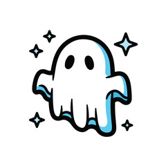 Fototapeta premium Cartoon ghost illustration for halloween or decorative use
