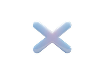 3D Rendered Blue Cross Icon Against a Black Transparent Background