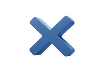 Obraz premium 3d Rendered Blue Cross Shape On Transparent Isolated Background