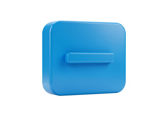 3D Rendered Blue Minus Icon Isolated on Transparent Background Illustration