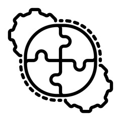 Puzzle icon, line icon style