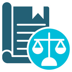 Law Glyph Blue Icon