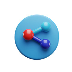 3D Rendered Blue Share Icon on Isolated Transparent Background