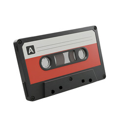Fototapeta premium 3D Rendered Cassette Tape Illustration With Red And Black Color Tones