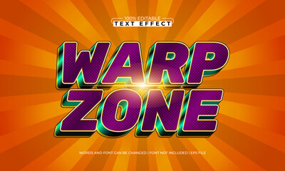 warp zone editable text effect with a speed and race text style