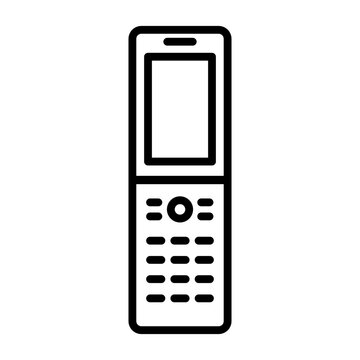 Front view of a flip phone icon.