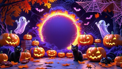 Enchanted Halloween Night with a Mystical Portal