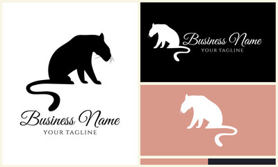 Obraz premium Sitting Panther Logo Variations.