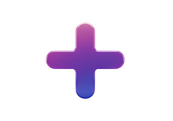 Obraz premium 3D Rendered Plus Icon with Gradient Color on Transparent Isolated Background