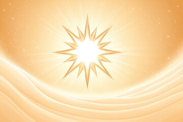 Golden starburst over a soft, flowing landscape