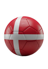 Obraz premium 3D Rendering Football Ball With Denmark Flag on Transparent Background