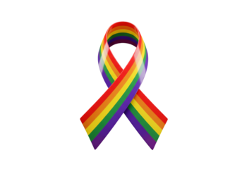 3D Rendered Rainbow Ribbon Symbol Isolated On Transparent Background