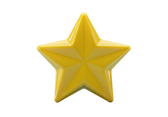 Fototapeta premium 3D Rendered Shiny Gold Star Isolated On Transparent Background