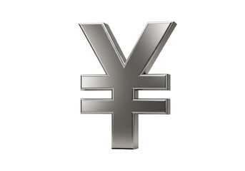 Fototapeta premium 3D Rendered Silver Yen Symbol Isolated on Black Background Illustration