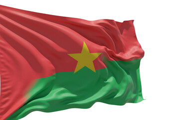 3D Rendered Waving Burkina Faso Flag Isolated On Transparent Background