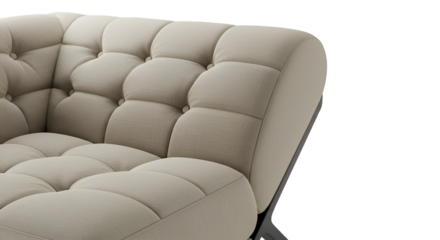 3d Rendering of a Beige Fabric Sofa Isolated on Transparent Background