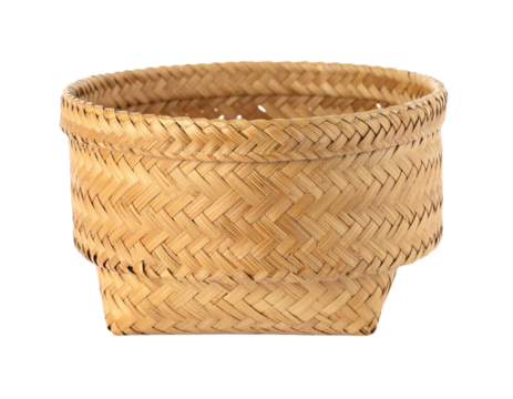 Exquisite handcrafted woven bamboo basket showcases natural texture and artisan craftsmanship for versatile storage solutions.