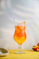 Tropical gradient cocktail , summer beach drink, refreshing and colorful