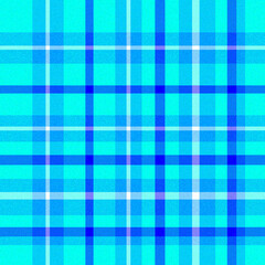 This image showcases a captivating plaid pattern in bright turquoise and blue colors with white and light purple accents.