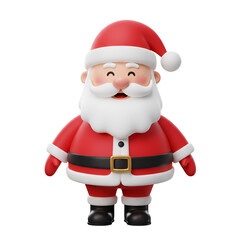 Obraz premium 3D Rendered Santa Claus Character in Red Outfit on Transparent Background