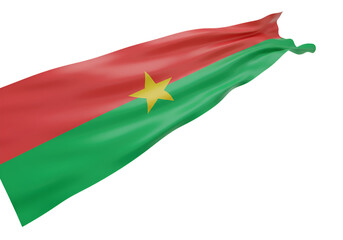 3D Rendered Waving Burkina Faso Flag Isolated On Transparent Background