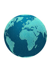 Obraz premium Abstract Digital Globe Illustration With Blue And Yellow Illuminated Dots