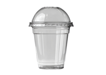 Clear plastic disposable cup with dome lid (5)