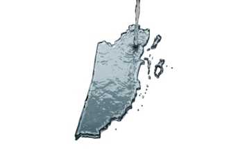 Abstract Digital Rendering Of Transparent Water Splash Isolated On Black Background