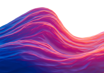 Abstract Digital Wave Illustration With Purple Blue Pink Neon Colors