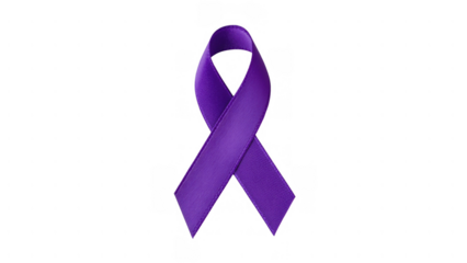 Purple ribbon for Alzheimer's awareness, created with AI, PNG