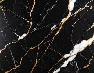 Black Marble Texture with Vibrant Orange-Gold Veins 鮮やかなオレンジゴールドヴェイン入りブラックマーブルテクスチャ	