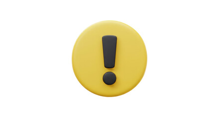 Yellow warning icon for caution and alert concept