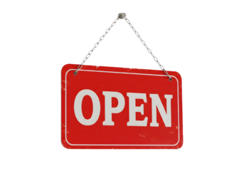 Vintage Red Hanging "Open" Sign