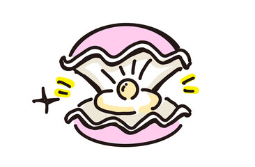 可愛い手書きイラスト　真珠貝