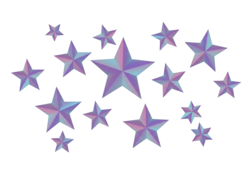 Abstract Illustration of Gradient Stars on a Black Transparent Background - Powered by Adobe