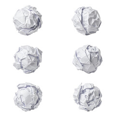 Naklejka premium Abstract Photo of Crumpled White Paper Balls Isolated on Black Background