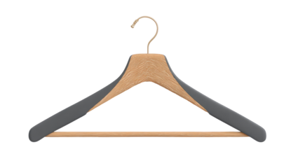 Wooden coat hanger with gray ends