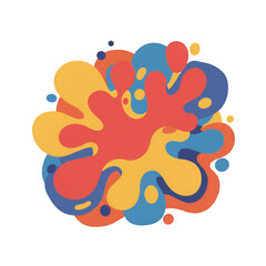Abstract Illustration with Colorful Splash Shapes in Modern Design