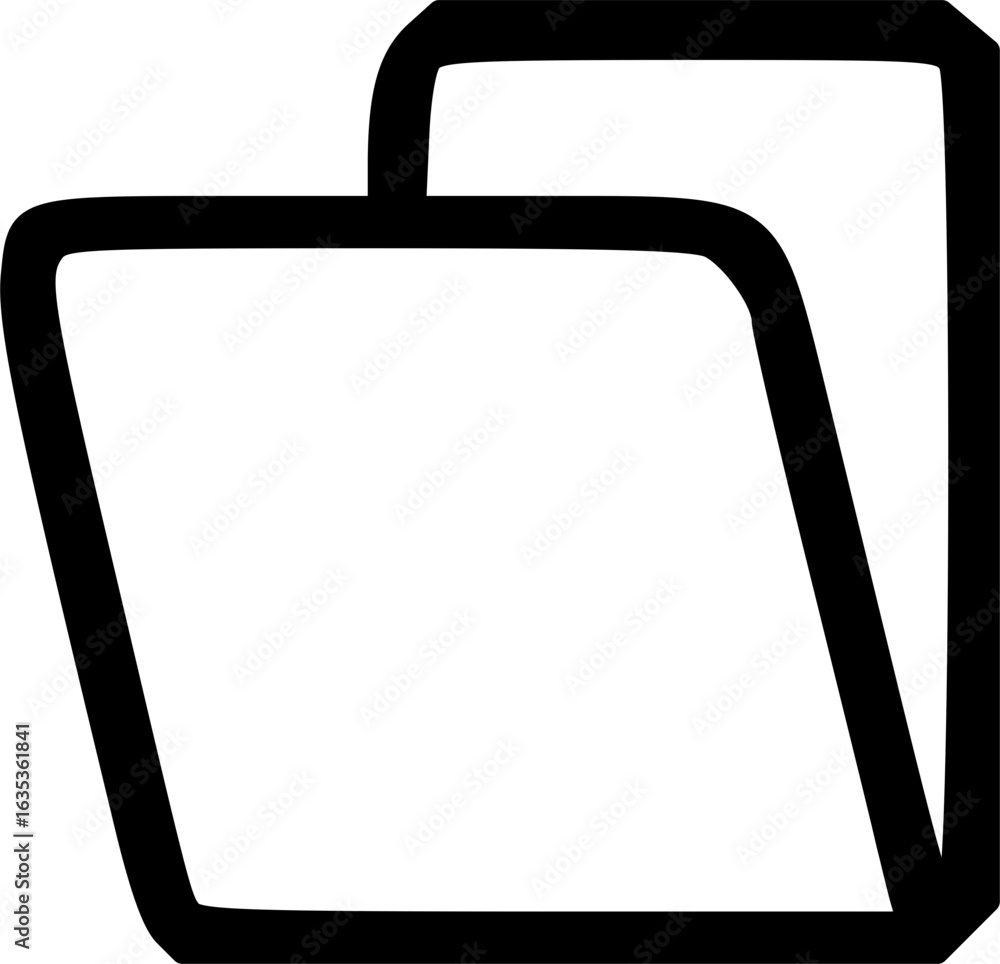 Aufkleber simple black outline drawing of an open file folder.