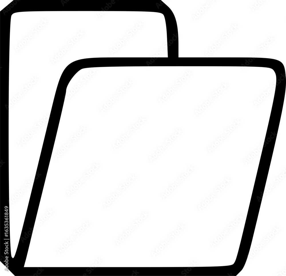 Poster a simple line drawing of a file folder, suggesting organization and storage.