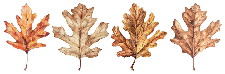 Obraz premium Autumn leaves watercolor illustration