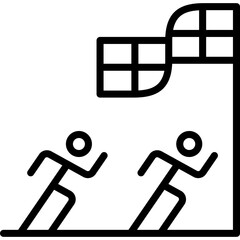 race day icon illustration design with outline